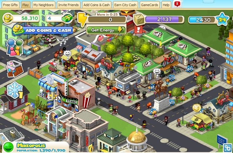Zynga's latest game CityVille highlights what separates FaceBook games 